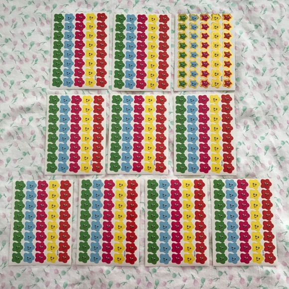 NEW 400 Pcs 10 Sheets Star Slanted Face Sticker Set - Picture 2 of 2
